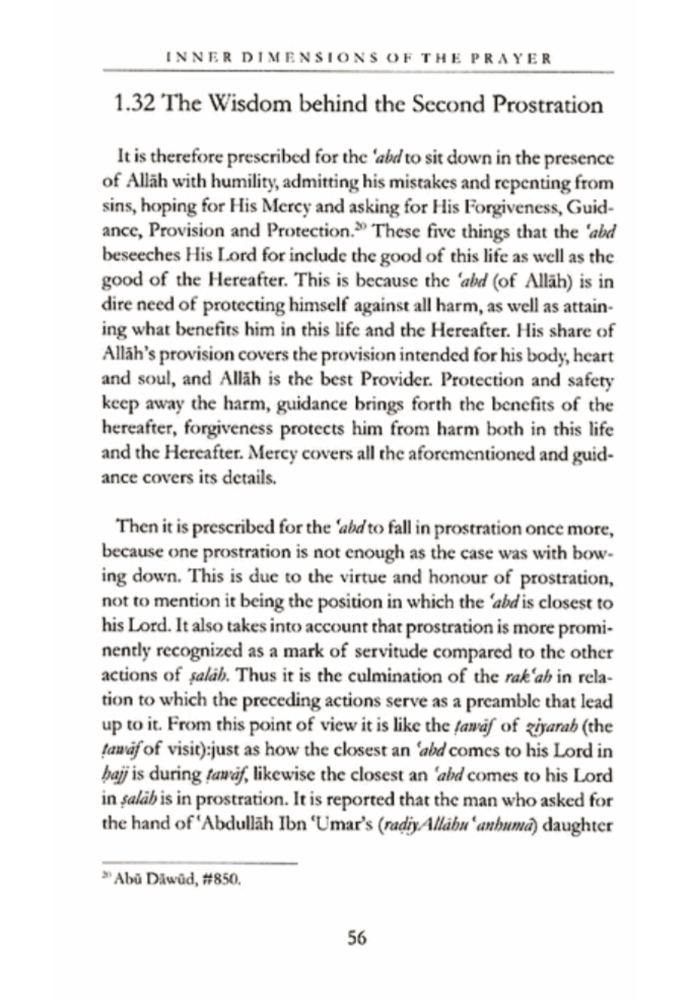 Inner Dimensions of the Prayer 