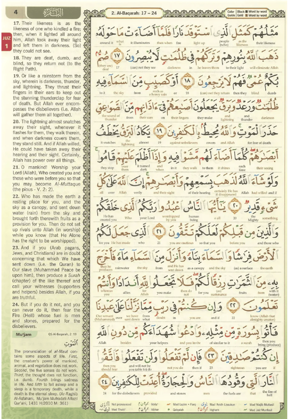The Noble Quran Word By Word Translation and Tajweed (Al Quran Al Karim)