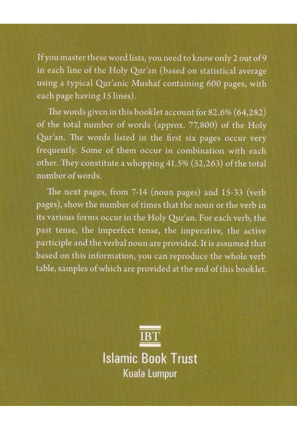 80% OF QUR'ANIC WORDS: Classified word lists for easy memorization